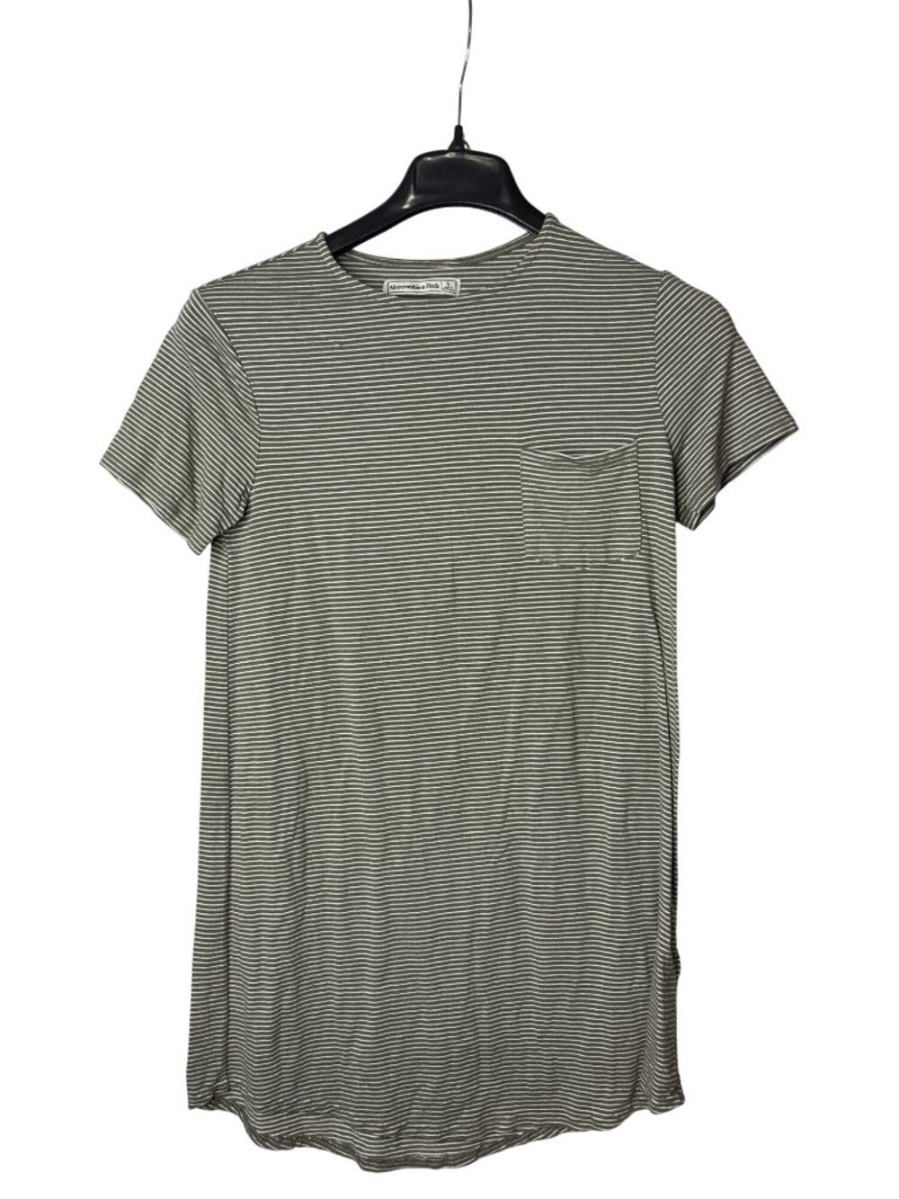 Abercrombie & Fitch Mini T-Shirt Dress Size Small 1 Pocket Striped Green White